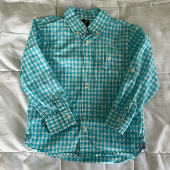 GAP Other - Turquoise and White Checkered Button-Up Shirt from babyGap